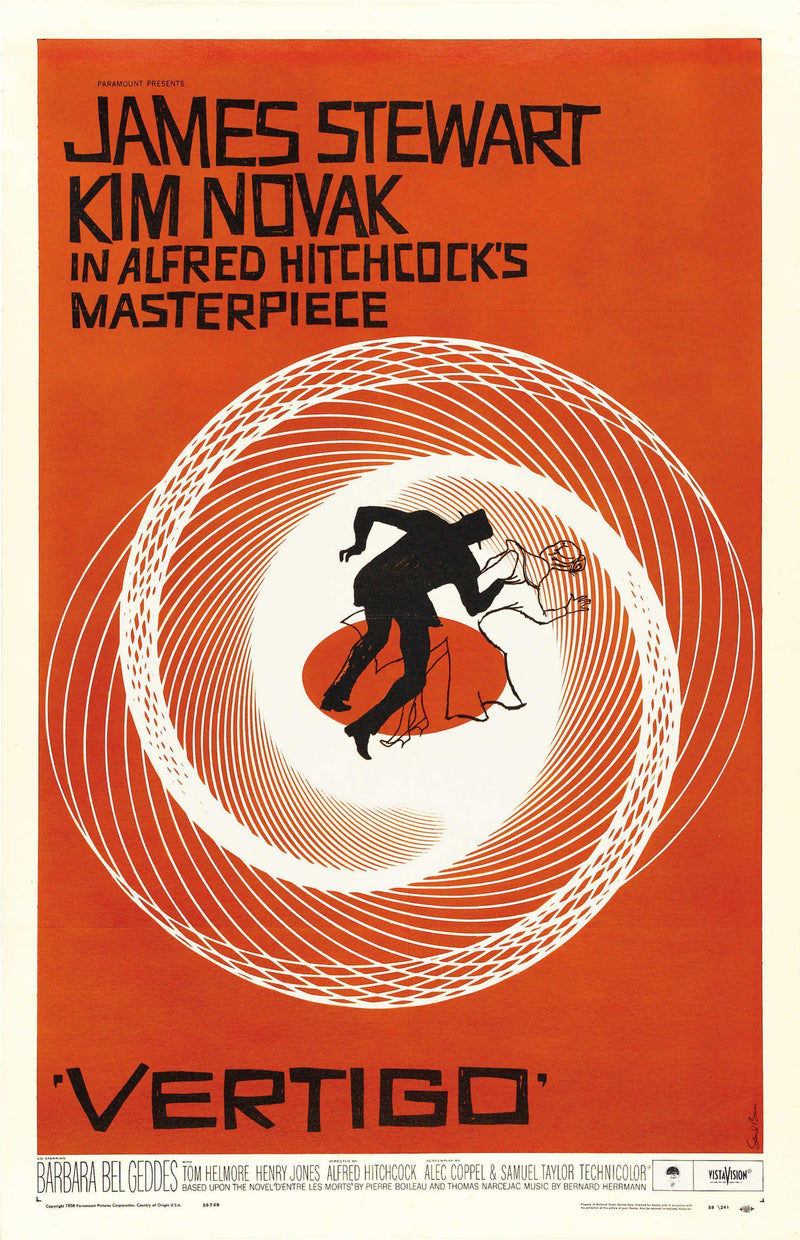Vertigo US 1 Sheet Original Vintage Movie Poster