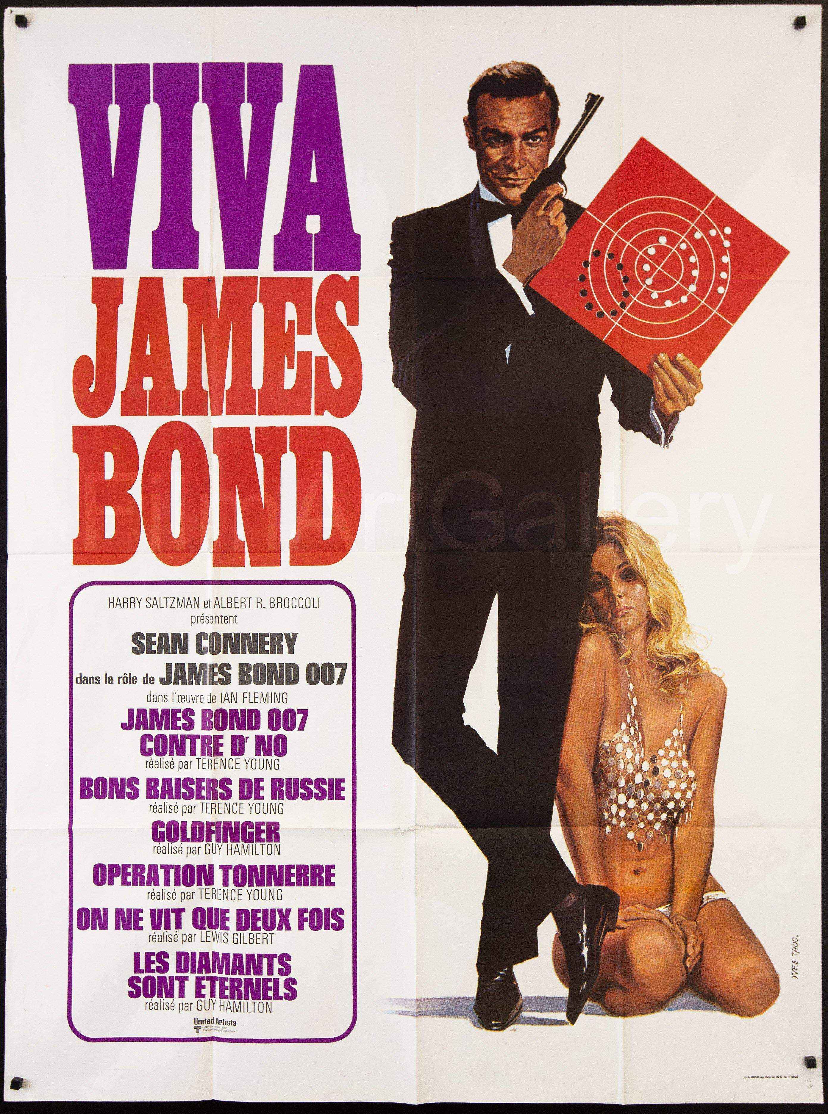 Viva James Bond Movie Poster 1970 s RI French 1 Panel 47x63 viva-james-bond-movie-poster-1970-s-ri-french-1-panel-47x63