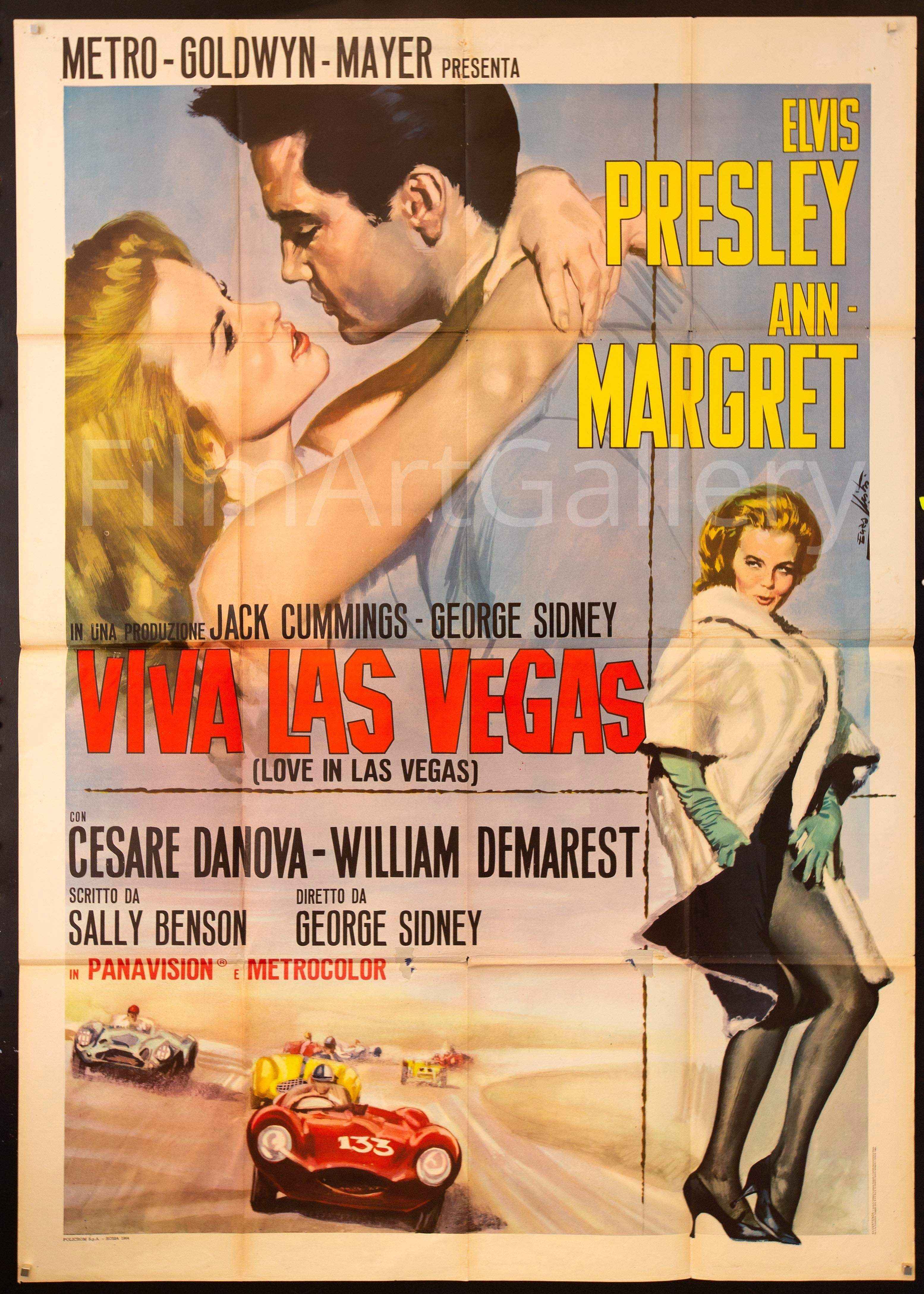 Viva Las Vegas Movie Poster 1964 Italian 4 Foglio (55x78)
