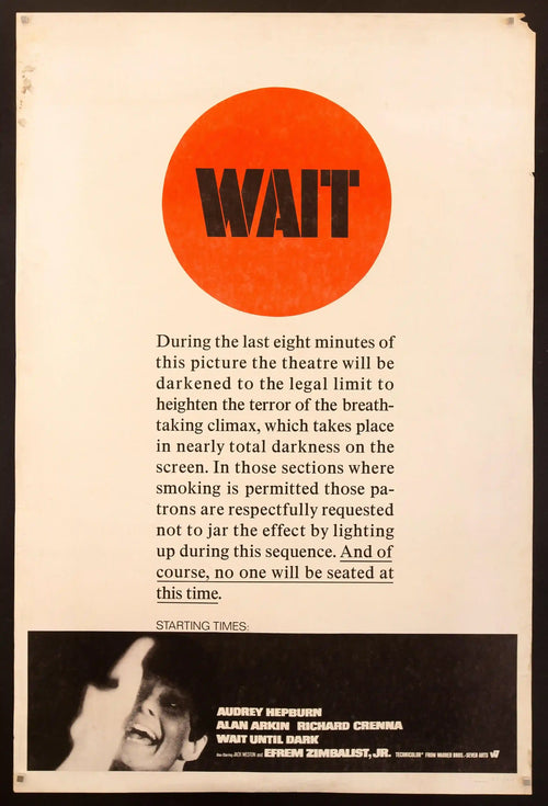 Wait Until Dark Original Vintage Movie Poster
