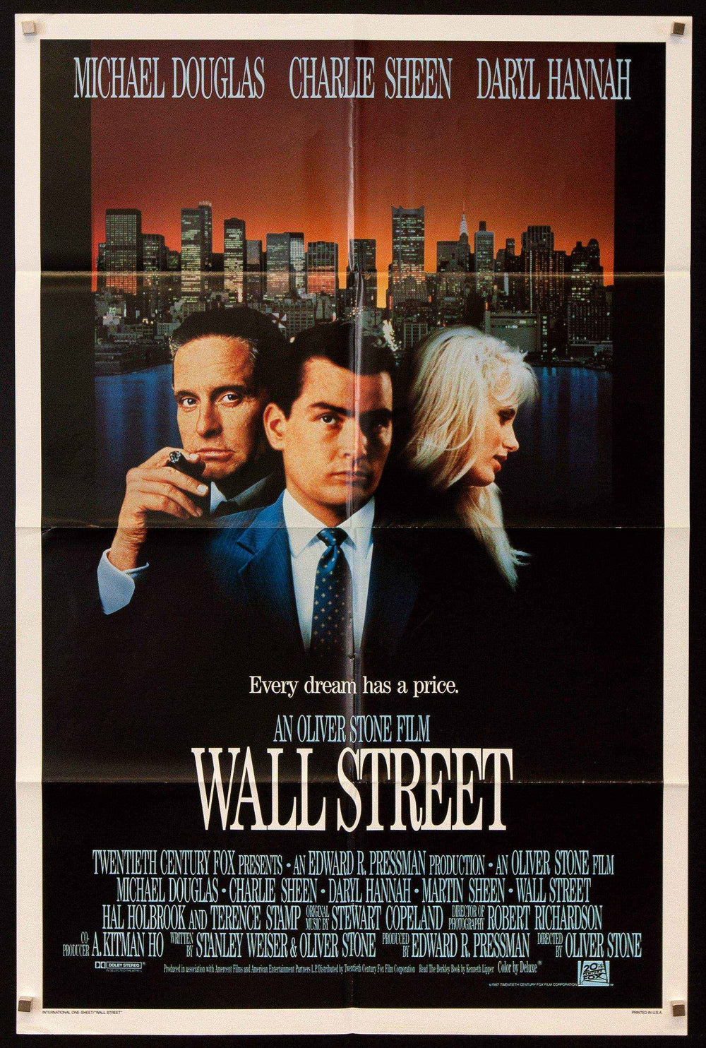 Wall Street Original Vintage Movie Poster