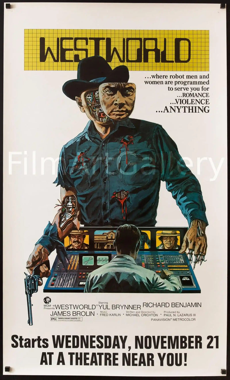 Westworld Movie Poster 1973 Subway 1 Sheet (29x45)