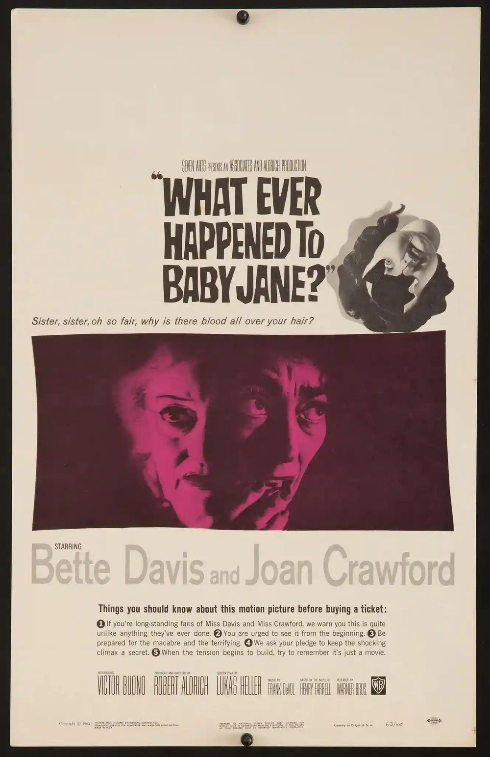 Whatever Happened to Baby Jane? Original Vintage Movie Poster