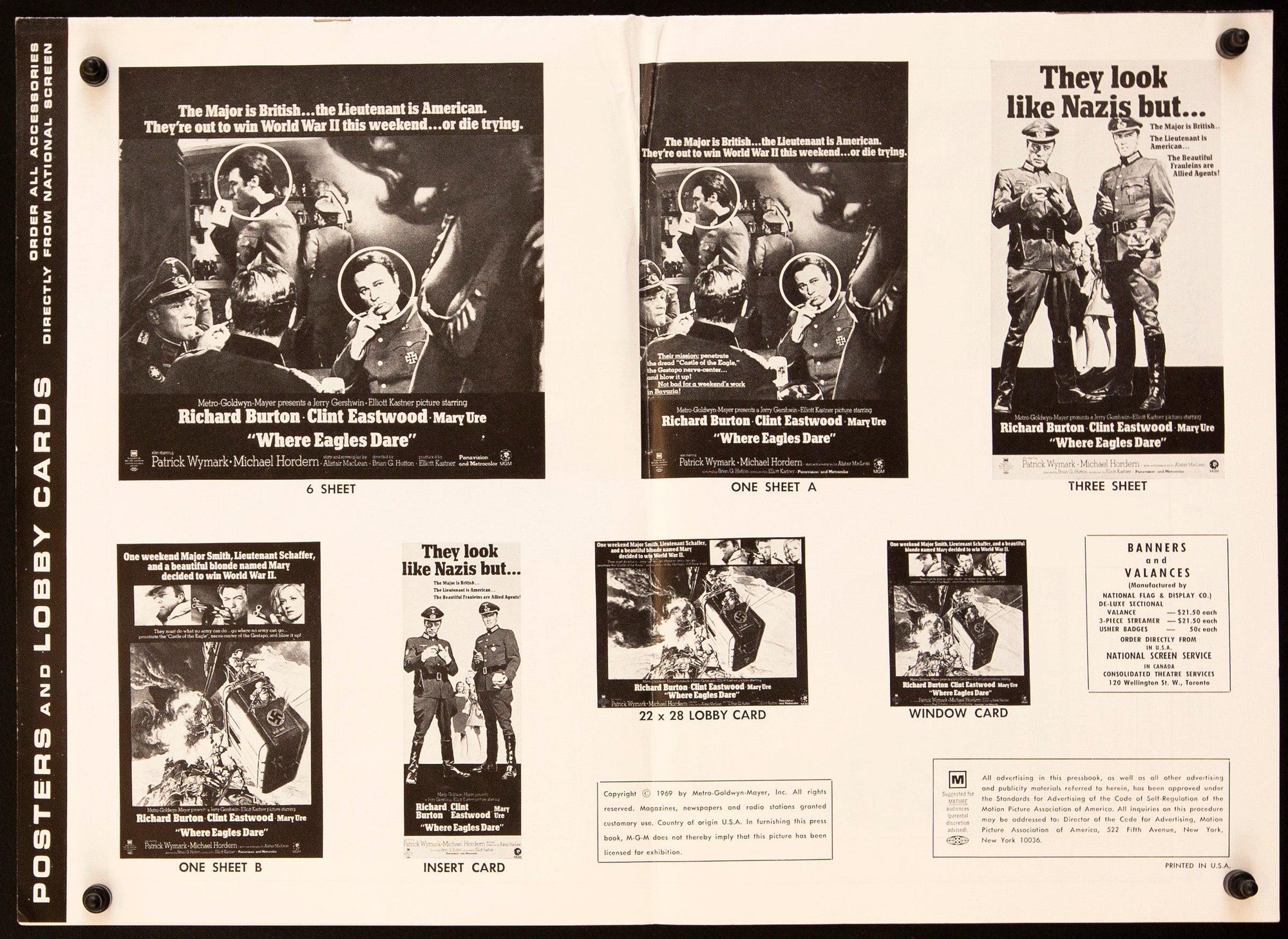 Where Eagles Dare Pressbook Original Vintage Movie Poster