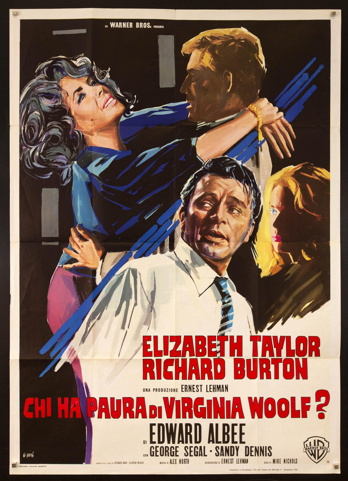 Who&#39;s Afraid of Virginia Woolf Italian 2 foglio (39x55) Original Vintage Movie Poster