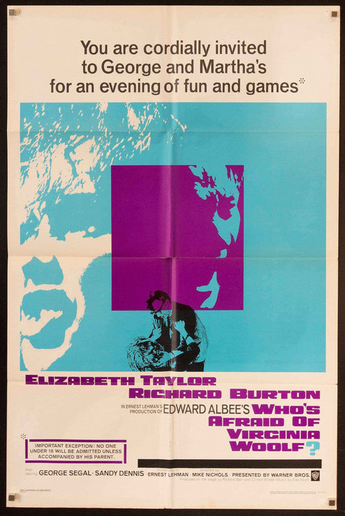 Who's Afraid of Virginia Woolf Original Vintage Movie Poster