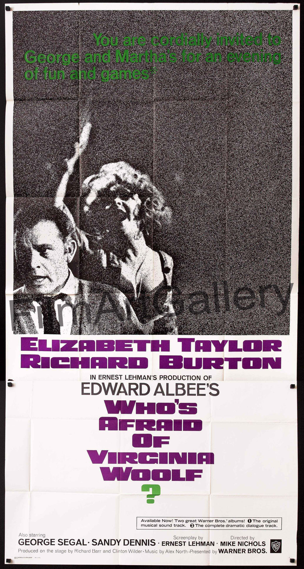 Who's Afraid of Virginia Woolf Original Vintage Movie Poster