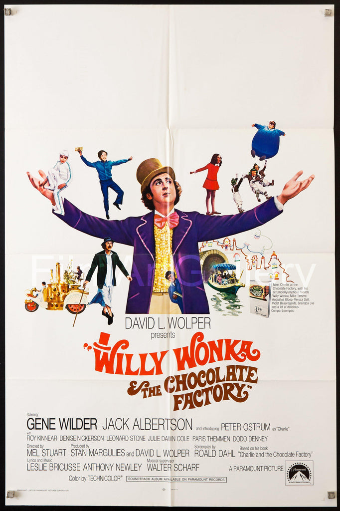 Willy Wonka and the Chocolate Factory 1 Sheet (27x41) Original Vintage Movie Poster