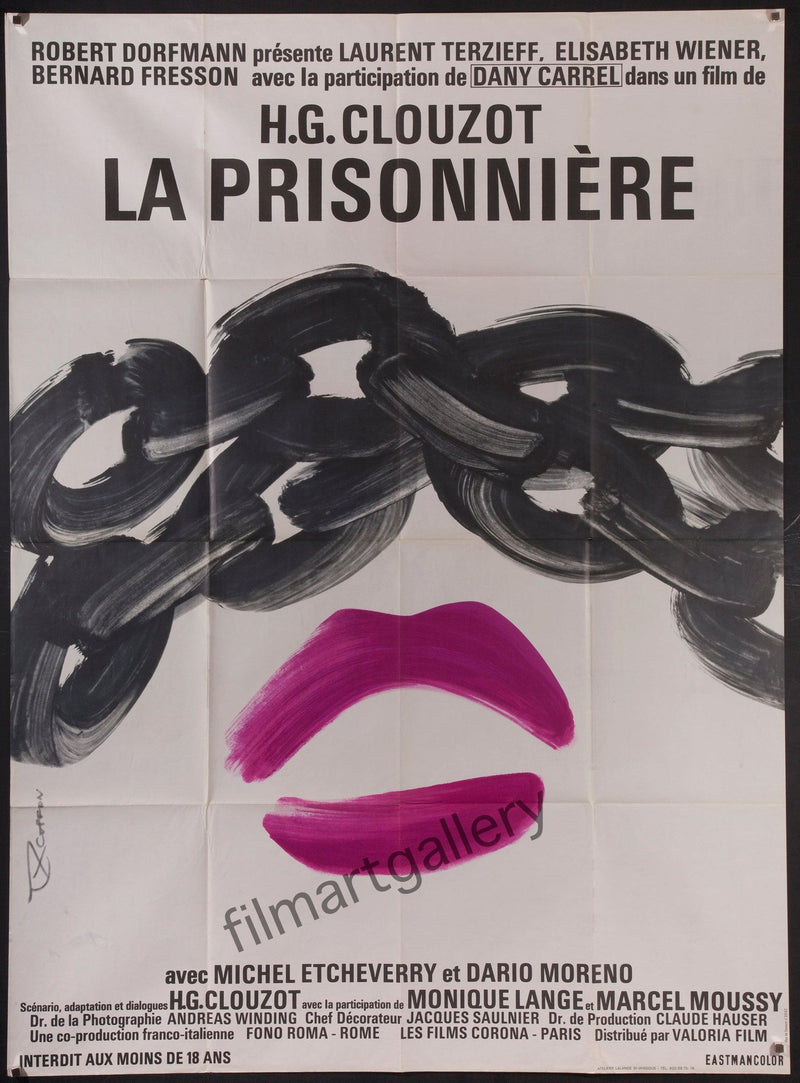 Woman In Chains (La Prisonniere) French 1 panel (47x63) Original Vintage Movie Poster
