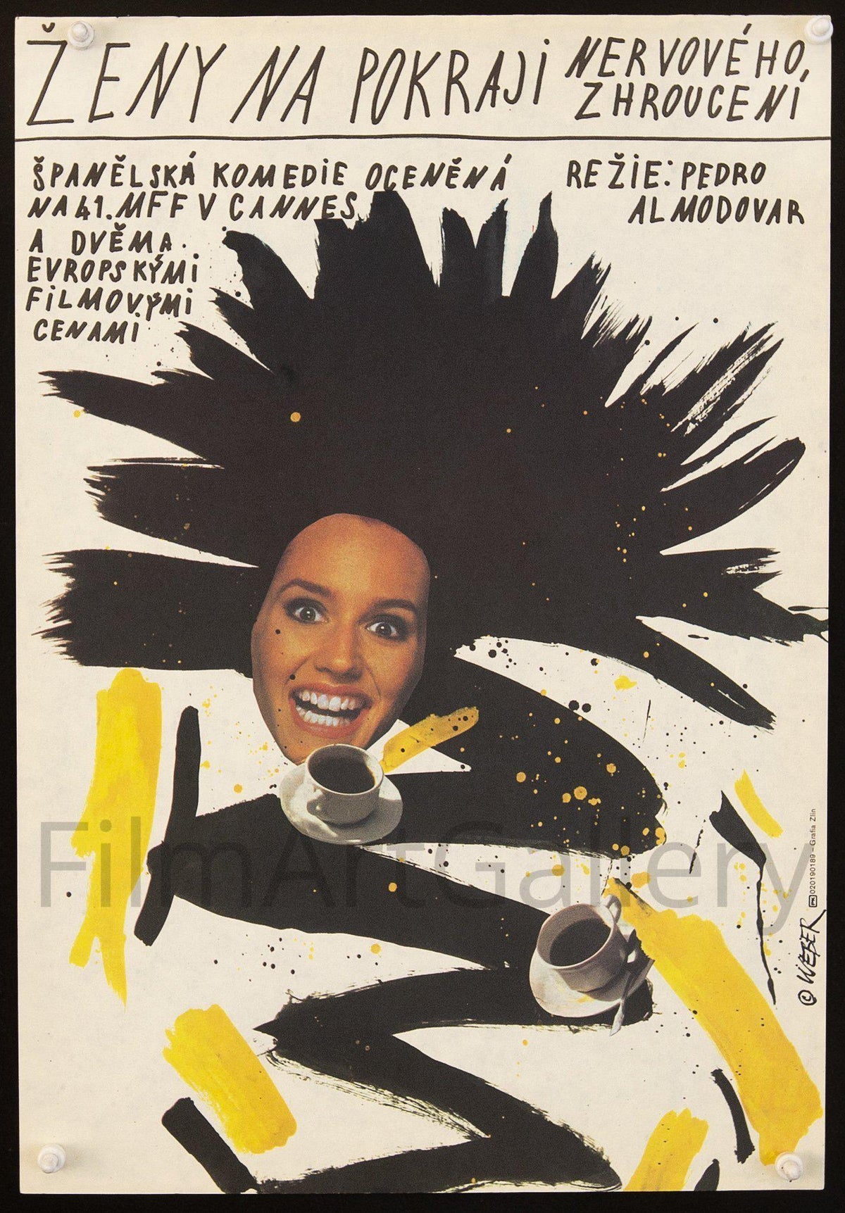 Women on the Verge of a Nervous Breakdown Czech mini (11x16) Original Vintage Movie Poster