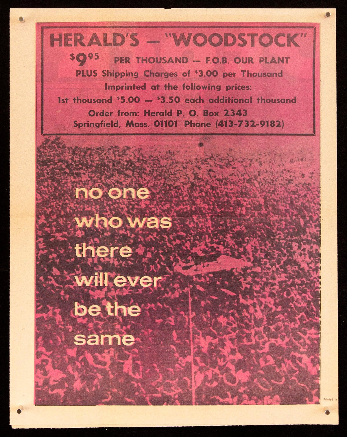 Woodstock Original Vintage Movie Poster