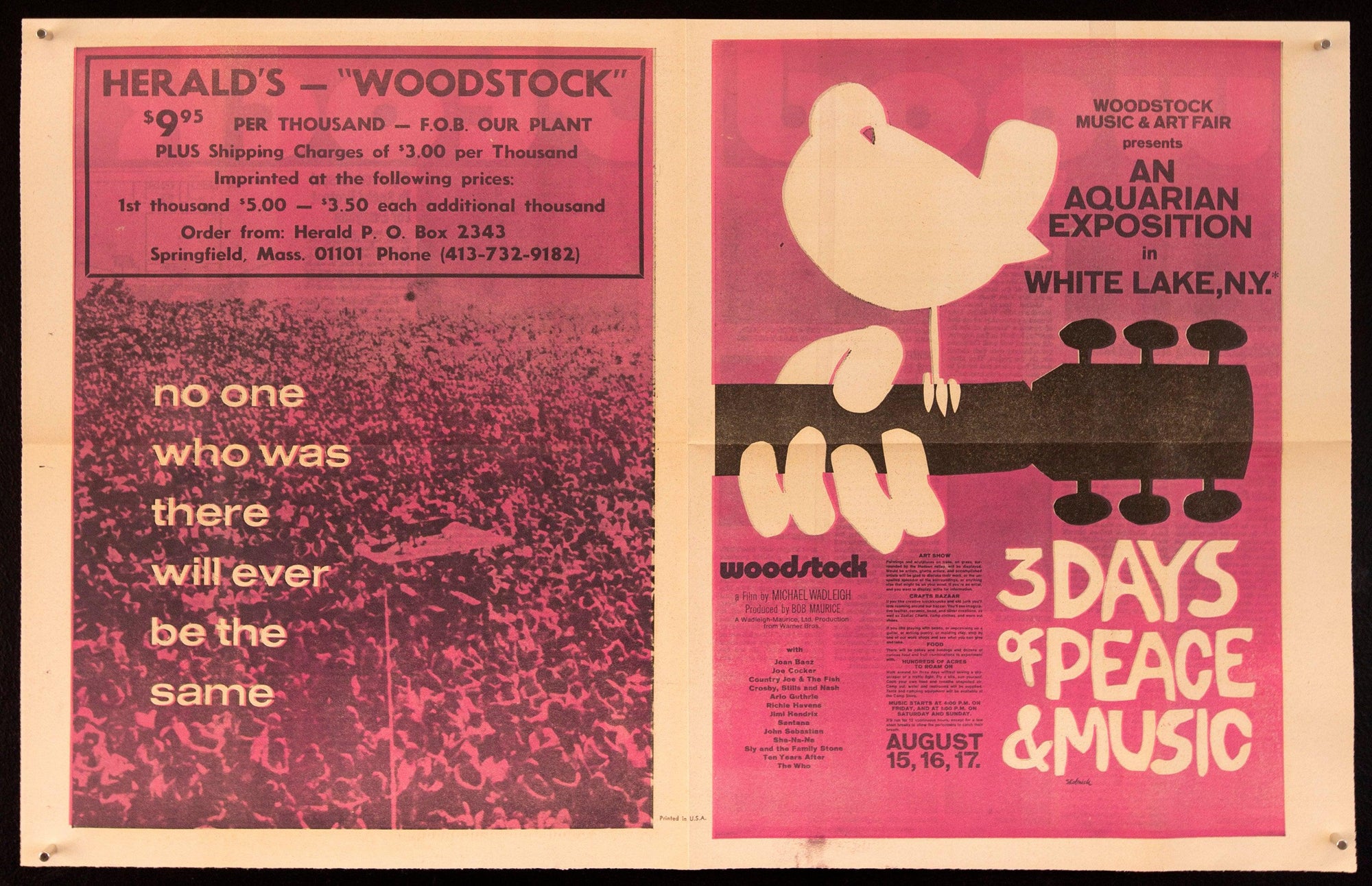 Woodstock Original Vintage Movie Poster