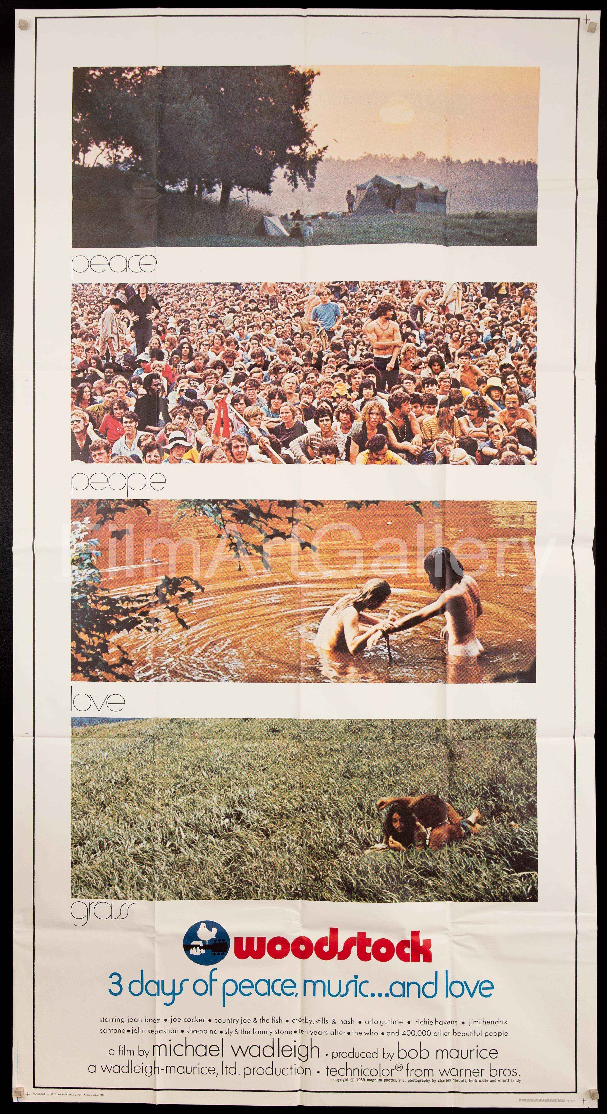 Woodstock Movie Poster 1970 3 Sheet (41x81)