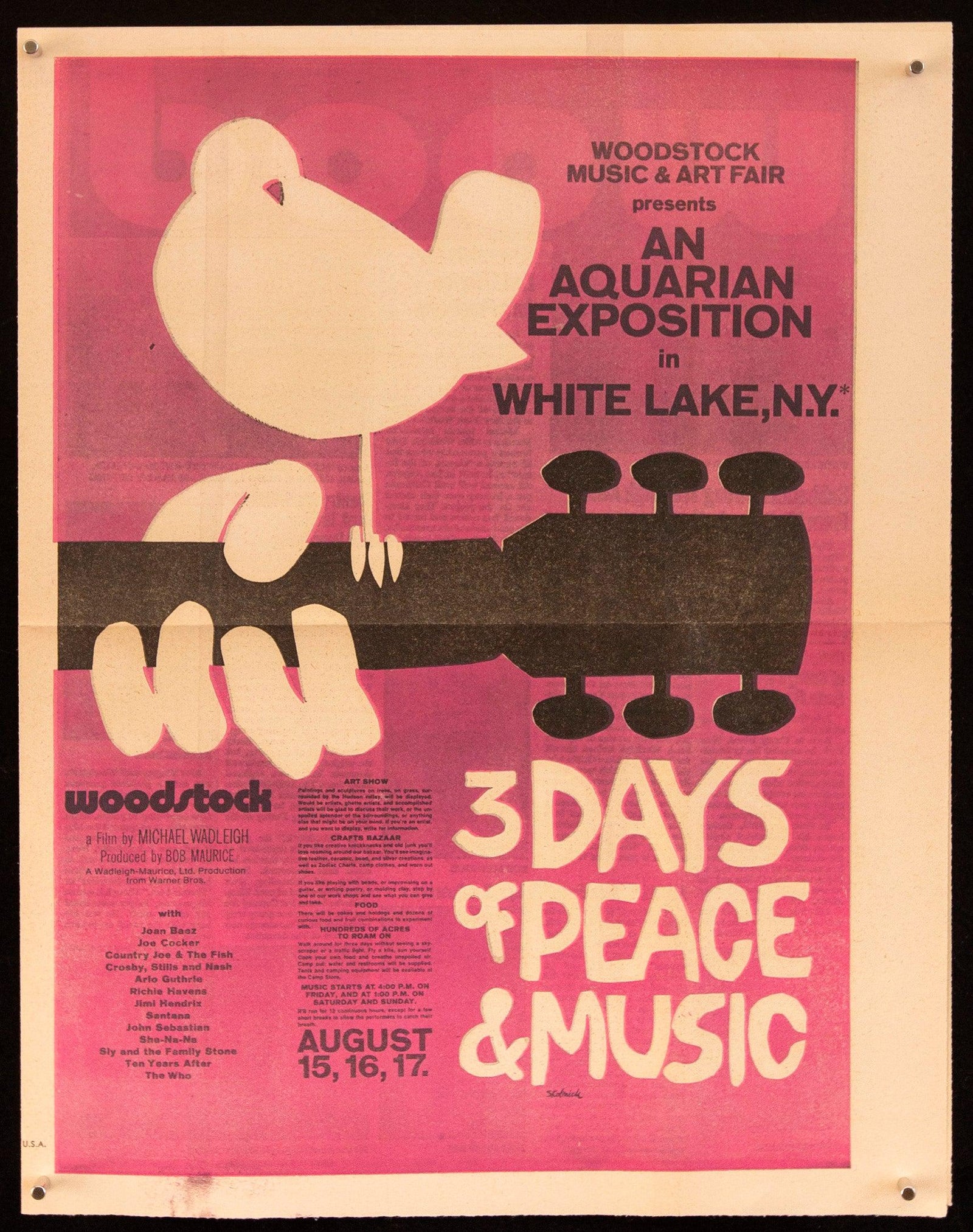 Woodstock Original Vintage Movie Poster