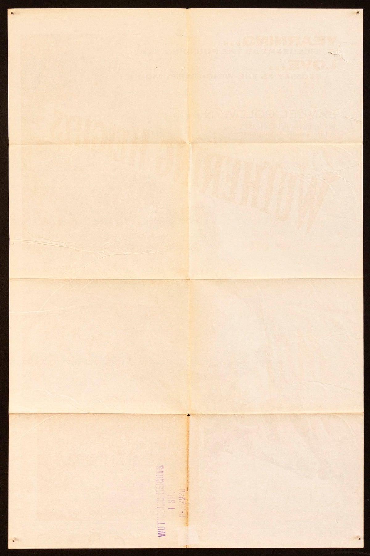 Wuthering Heights Original Vintage Movie Poster