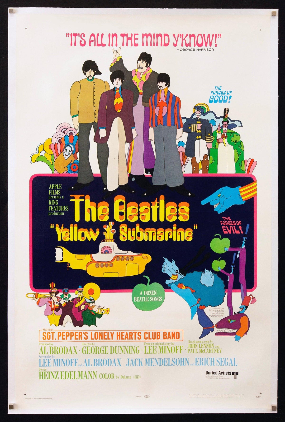 Yellow Submarine Original Vintage Movie Poster