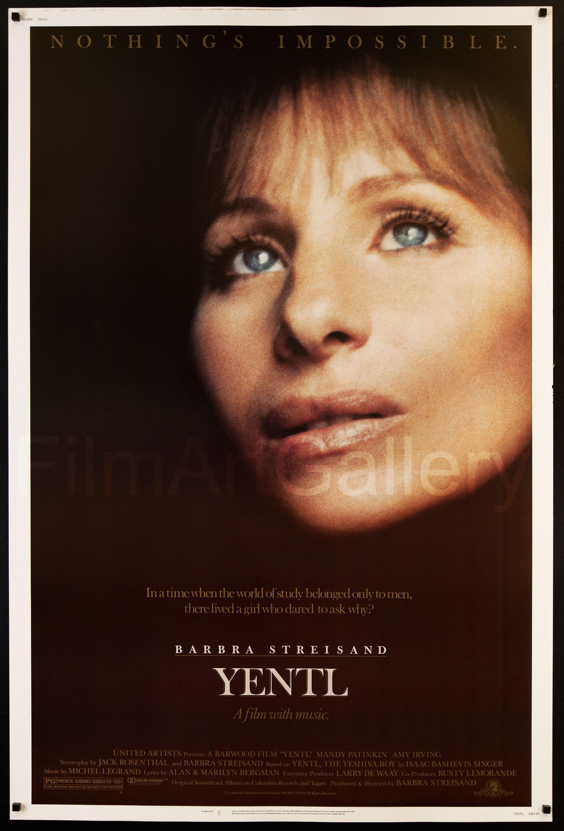 Yentl Movie Poster 1983 40x60, image size:2381x3507
