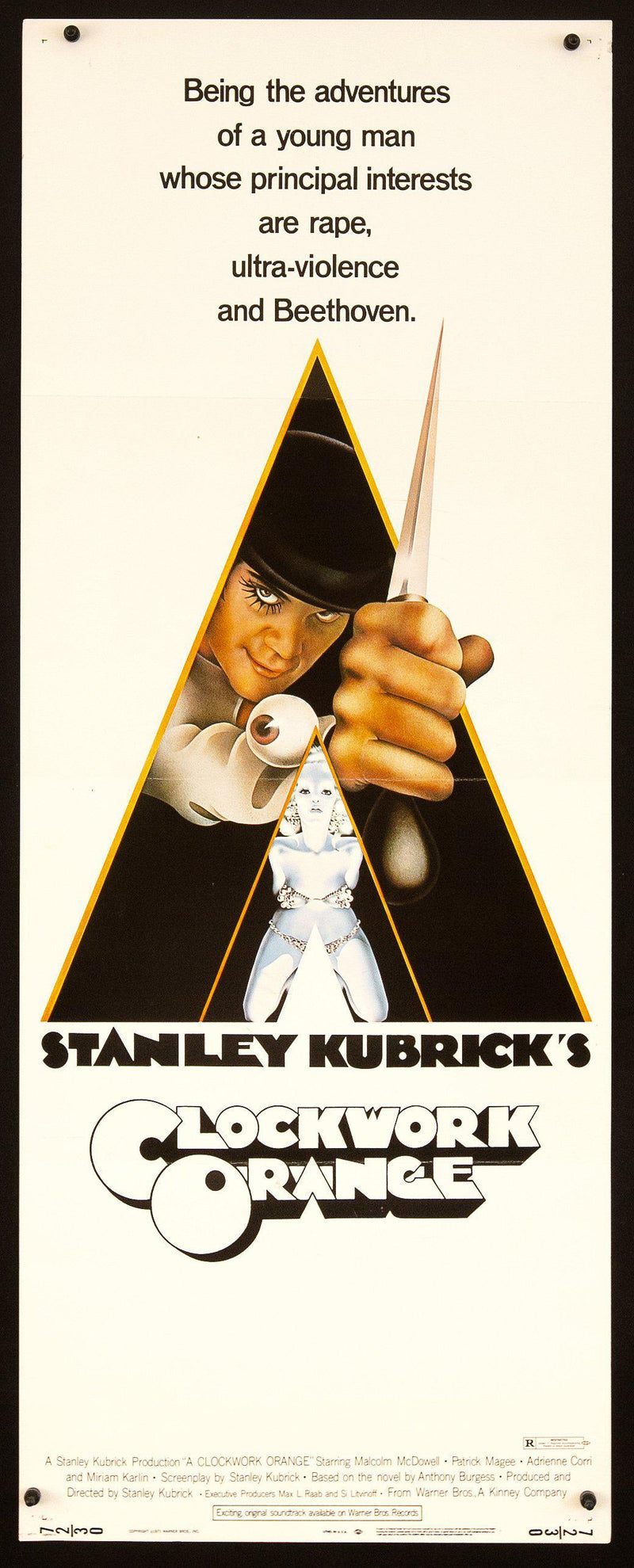 A Clockwork Orange Insert (14x36) Original Vintage Movie Poster