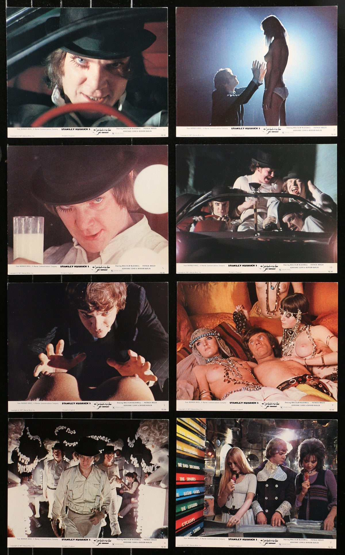 A Clockwork Orange Set of 13 8&quot;x10 stills Original Vintage Movie Poster
