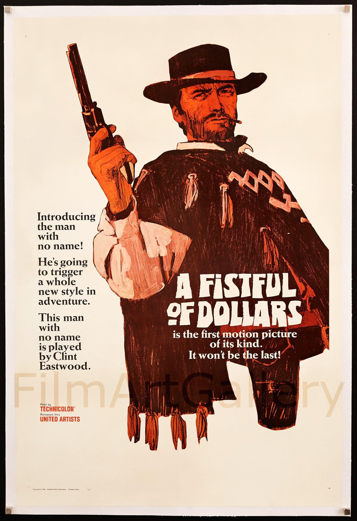 A Fistful of Dollars 1 Sheet (27x41) Original Vintage Movie Poster