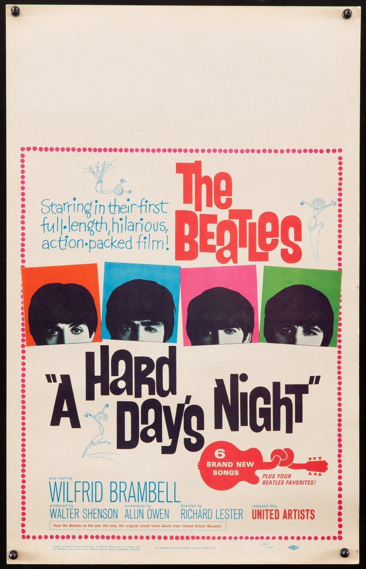A Hard Day&#39;s Night Window Card (14x22) Original Vintage Movie Poster