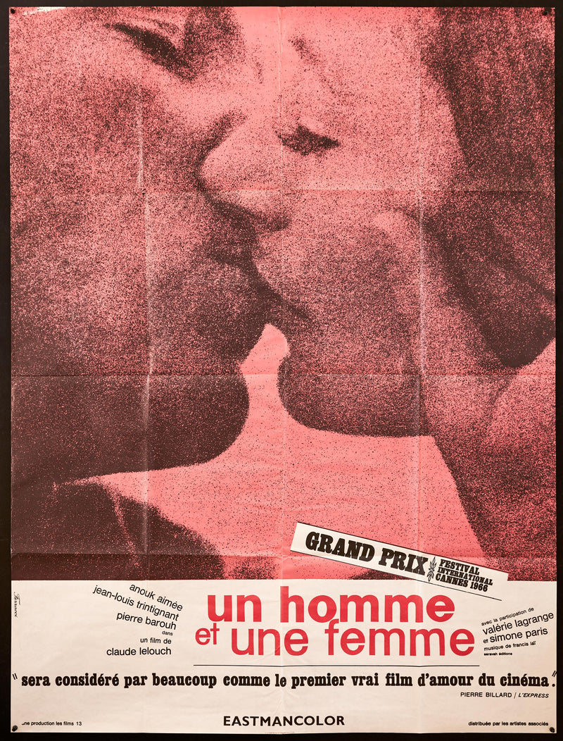 A Man and a Woman (Un Homme et Une Femme) French 1 panel (47x63) Original Vintage Movie Poster