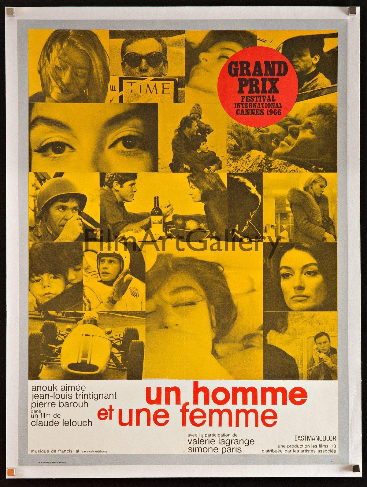A Man and a Woman (Un Homme et Une Femme) french Small (23x32) Original Vintage Movie Poster