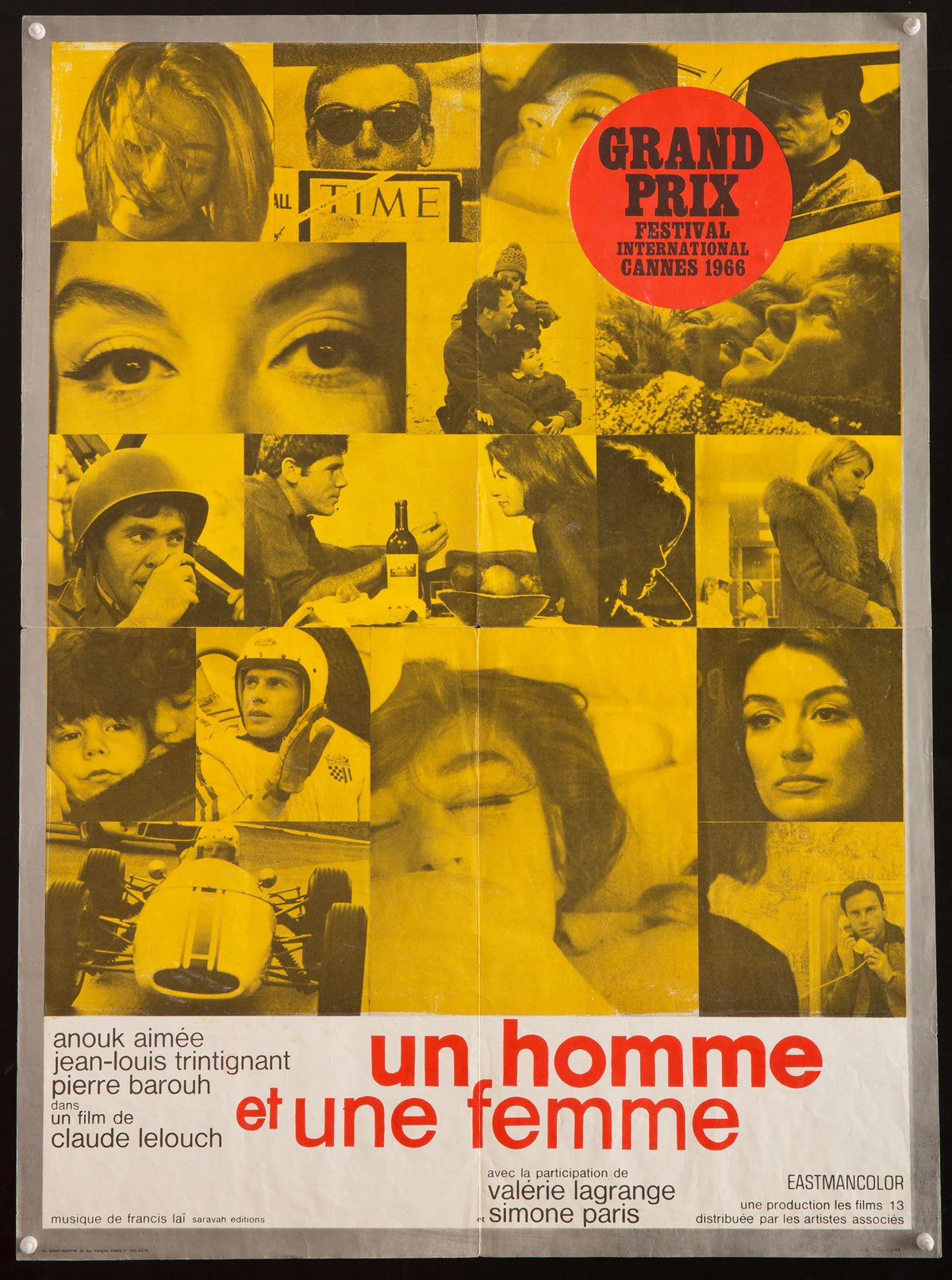 A Man and a Woman (Un Homme et Une Femme) French Small (23x32) Original Vintage Movie Poster