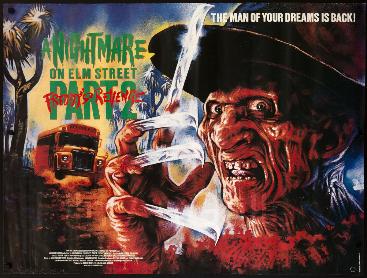 A Nightmare On Elm Street 2 Freddy&#39;s Revenge British Quad (30x40) Original Vintage Movie Poster