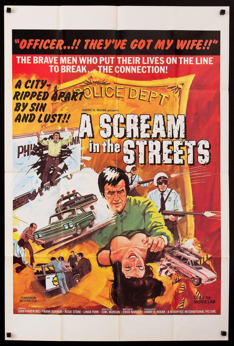 A Scream In the Streets 1 Sheet (27x41) Original Vintage Movie Poster
