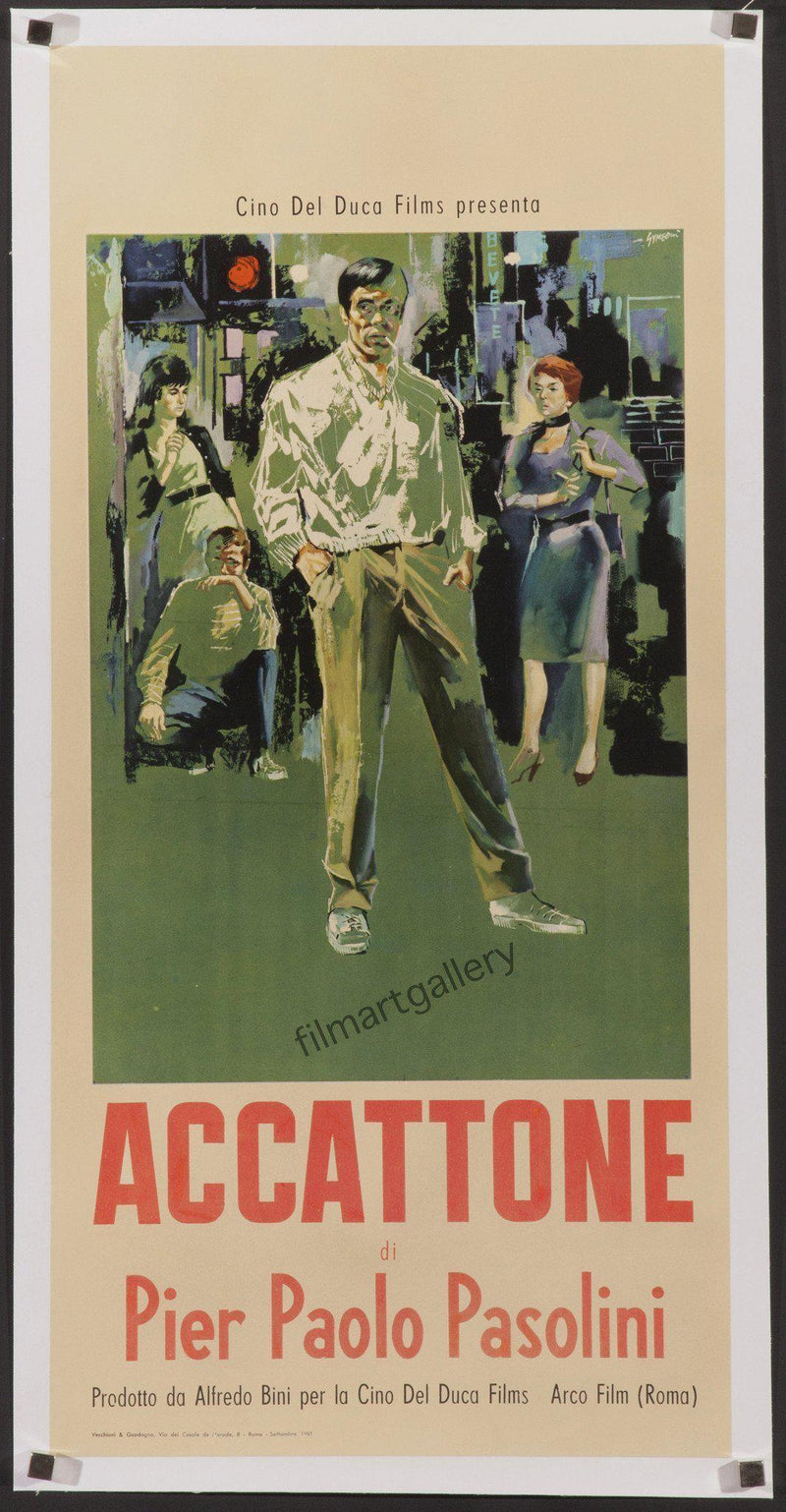 Accattone Italian Locandina (13x28) Original Vintage Movie Poster