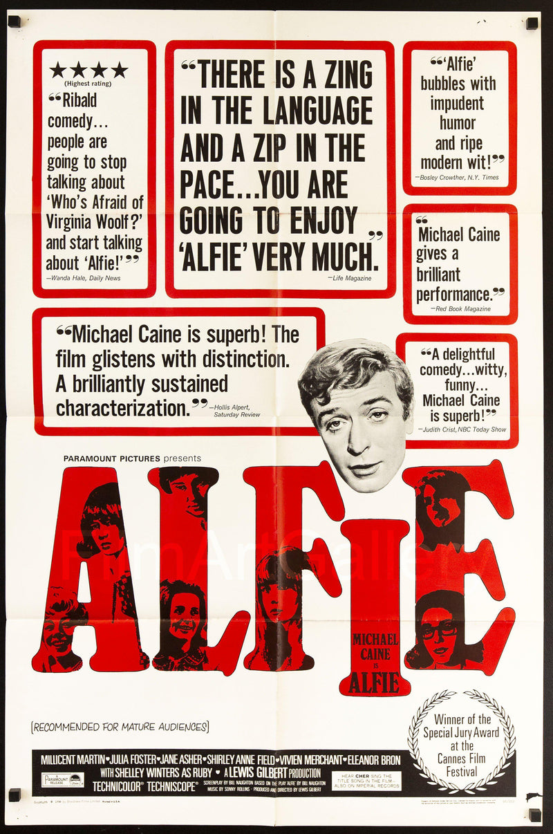 Alfie 1 Sheet (27x41) Original Vintage Movie Poster
