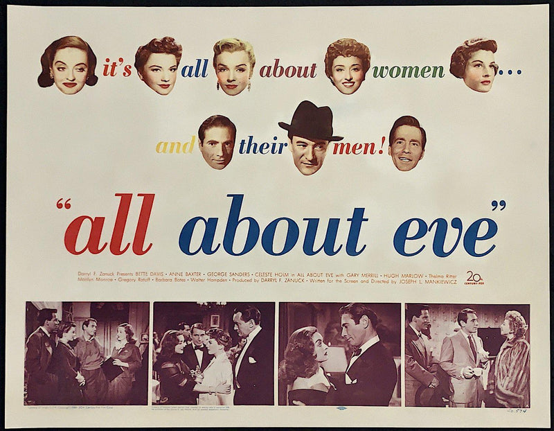 All About Eve Half Sheet (22x28) Original Vintage Movie Poster