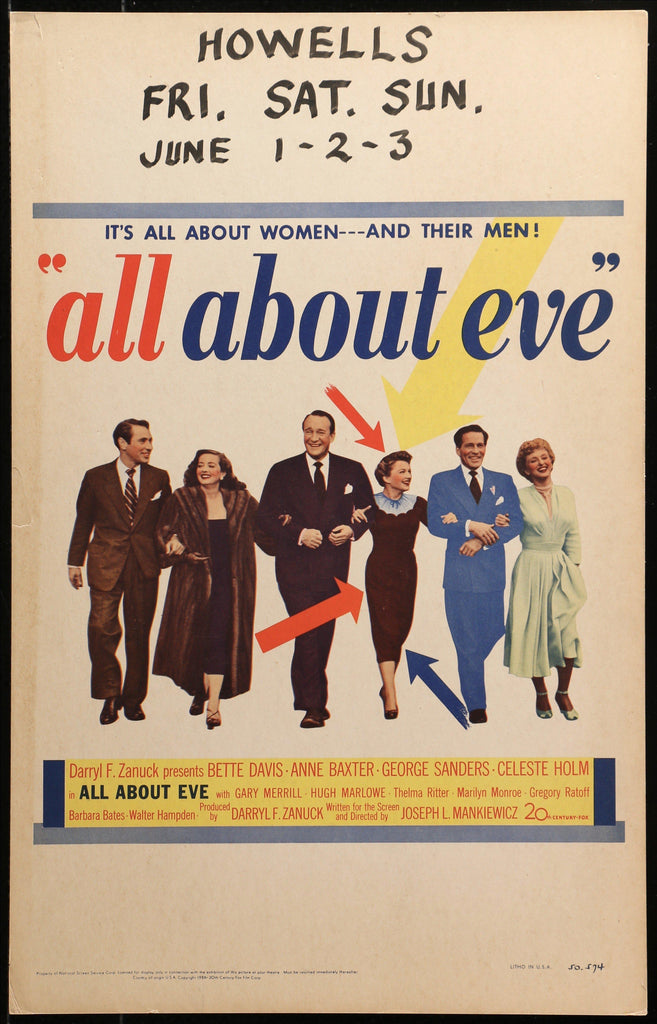 All About Eve Window Card (14x22) Original Vintage Movie Poster