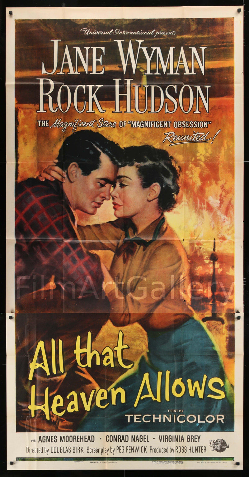 All That Heaven Allows 3 Sheet (41x81) Original Vintage Movie Poster