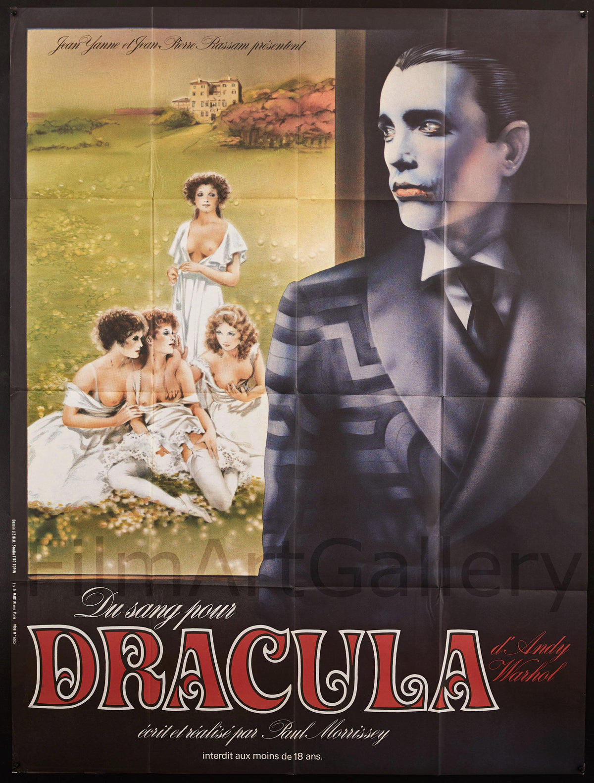 Andy Warhol&#39;s Dracula French 1 panel (47x63) Original Vintage Movie Poster