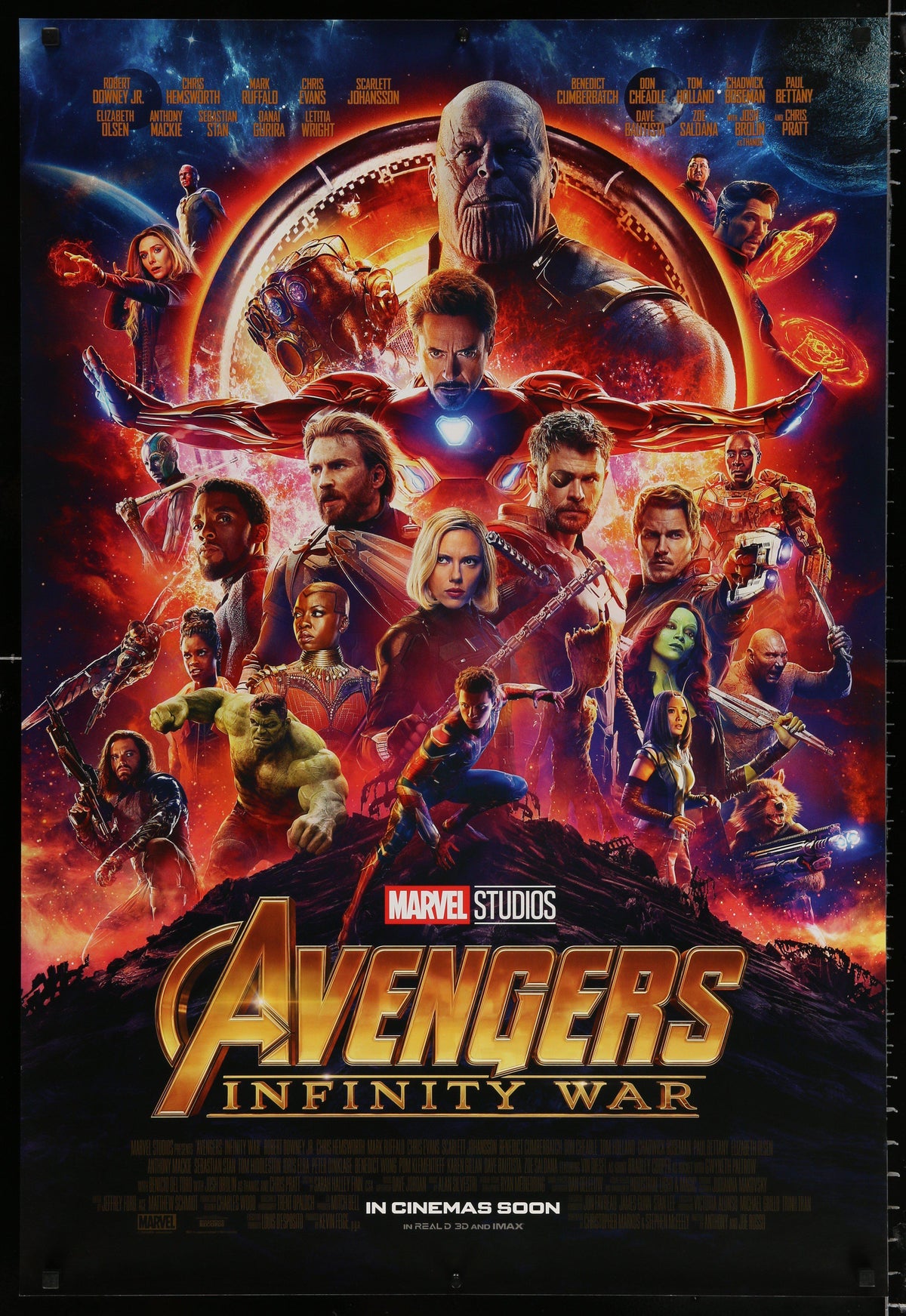 Avengers: Infinity War 1 Sheet (27x41) Original Vintage Movie Poster