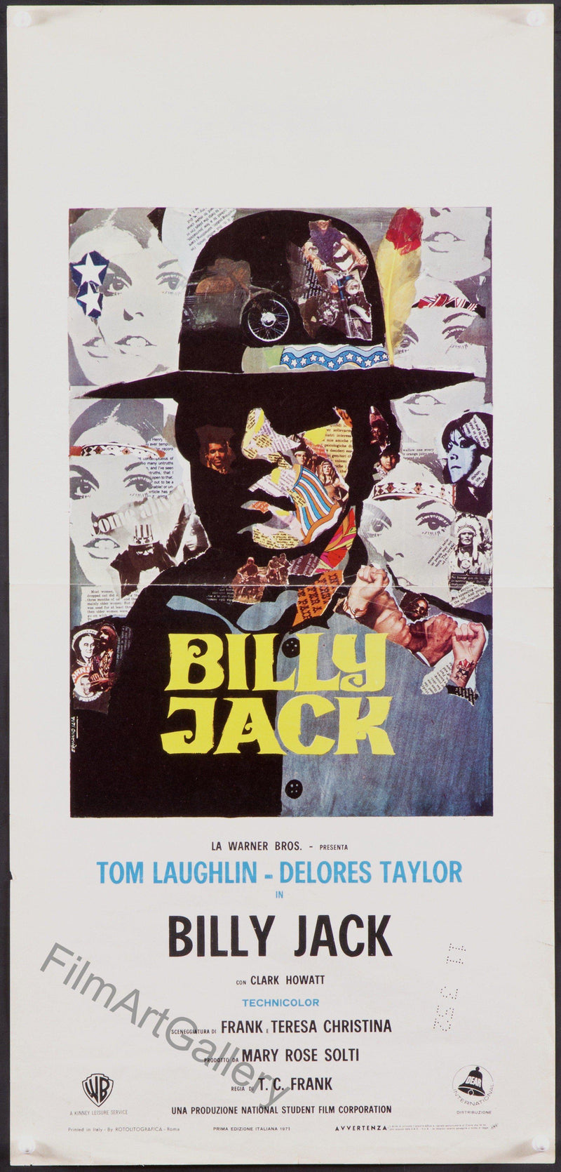 Billy Jack Italian Locandina (13x28) Original Vintage Movie Poster