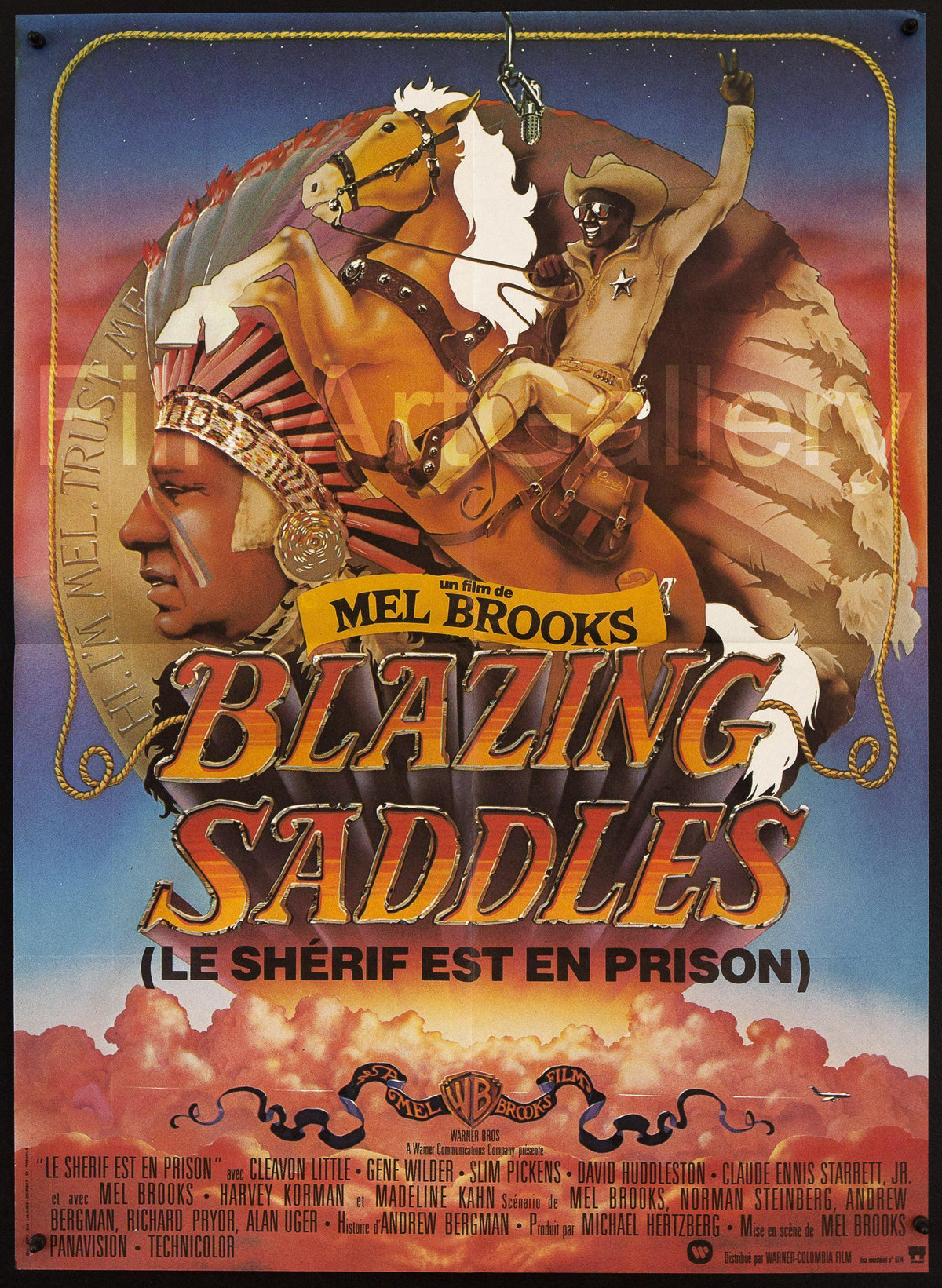 Blazing Saddles French Small (23x32) Original Vintage Movie Poster