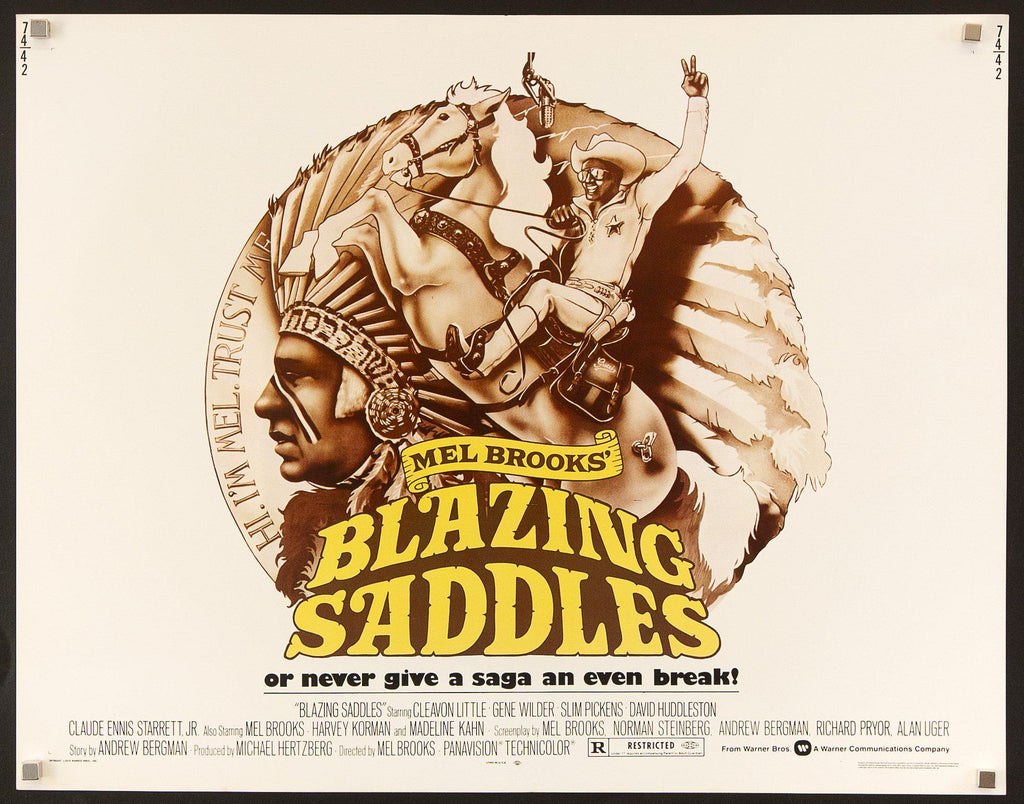 Blazing Saddles Half Sheet (22x28) Original Vintage Movie Poster