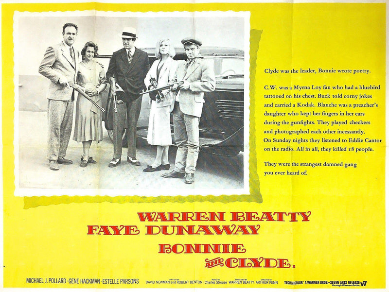 Bonnie and Clyde British Quad (30x40) Original Vintage Movie Poster