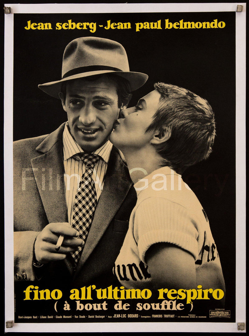 Breathless (A Bout De Souffle) Italian Photobusta (18x26) Original Vintage Movie Poster
