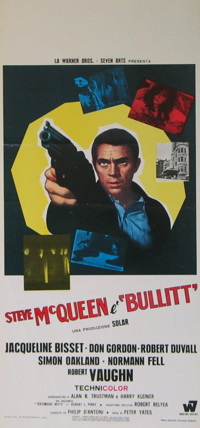 Bullitt Italian Locandina (13x28) Original Vintage Movie Poster