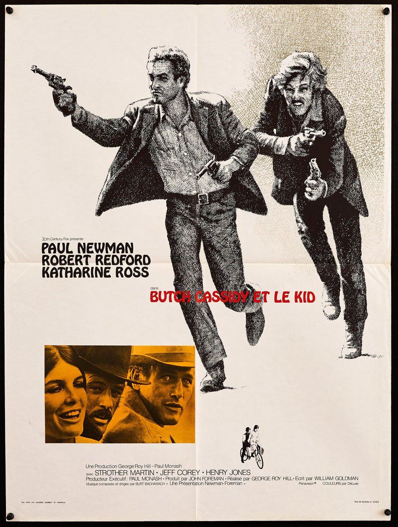Butch Cassidy and the Sundance Kid French Small (23x32) Original Vintage Movie Poster