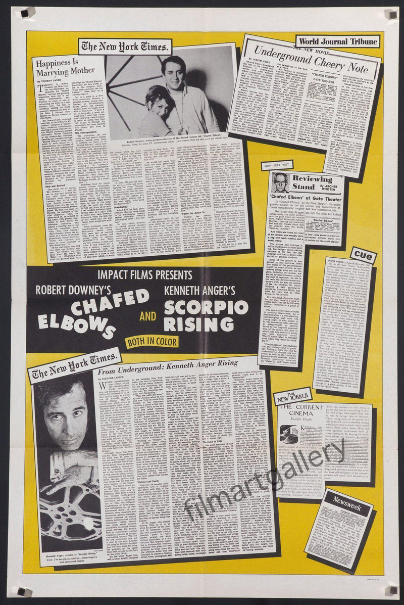 Chafed Elbows & Scorpio Rising 1 Sheet (27x41) Original Vintage Movie Poster