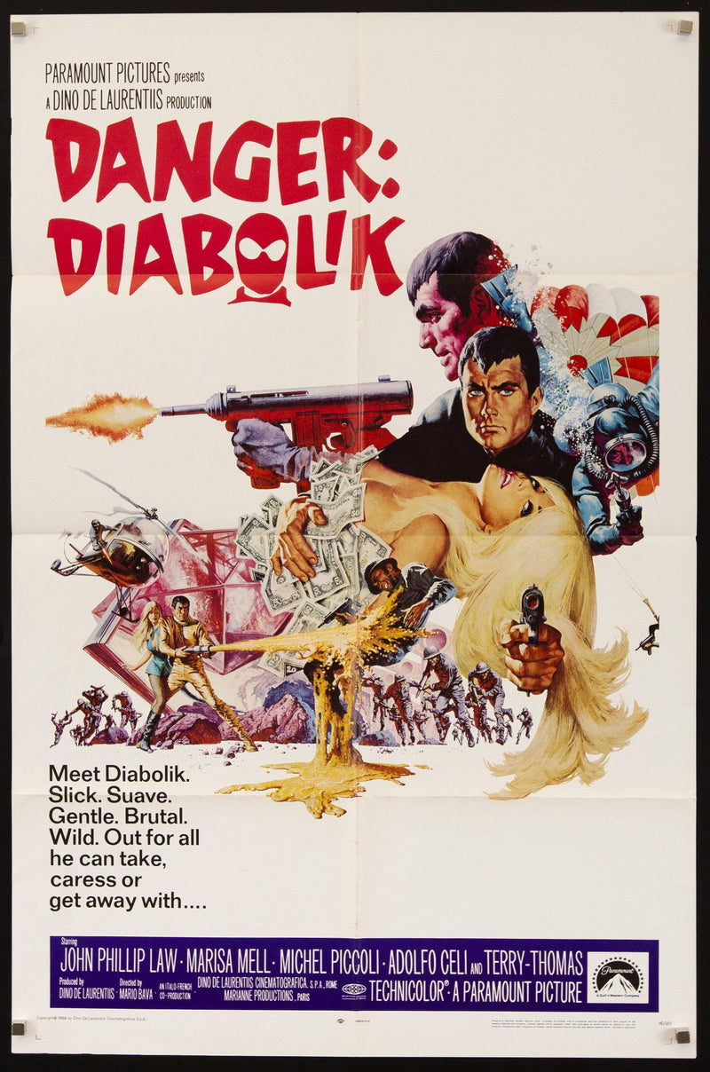 Danger: Diabolik 1 Sheet (27x41) Original Vintage Movie Poster