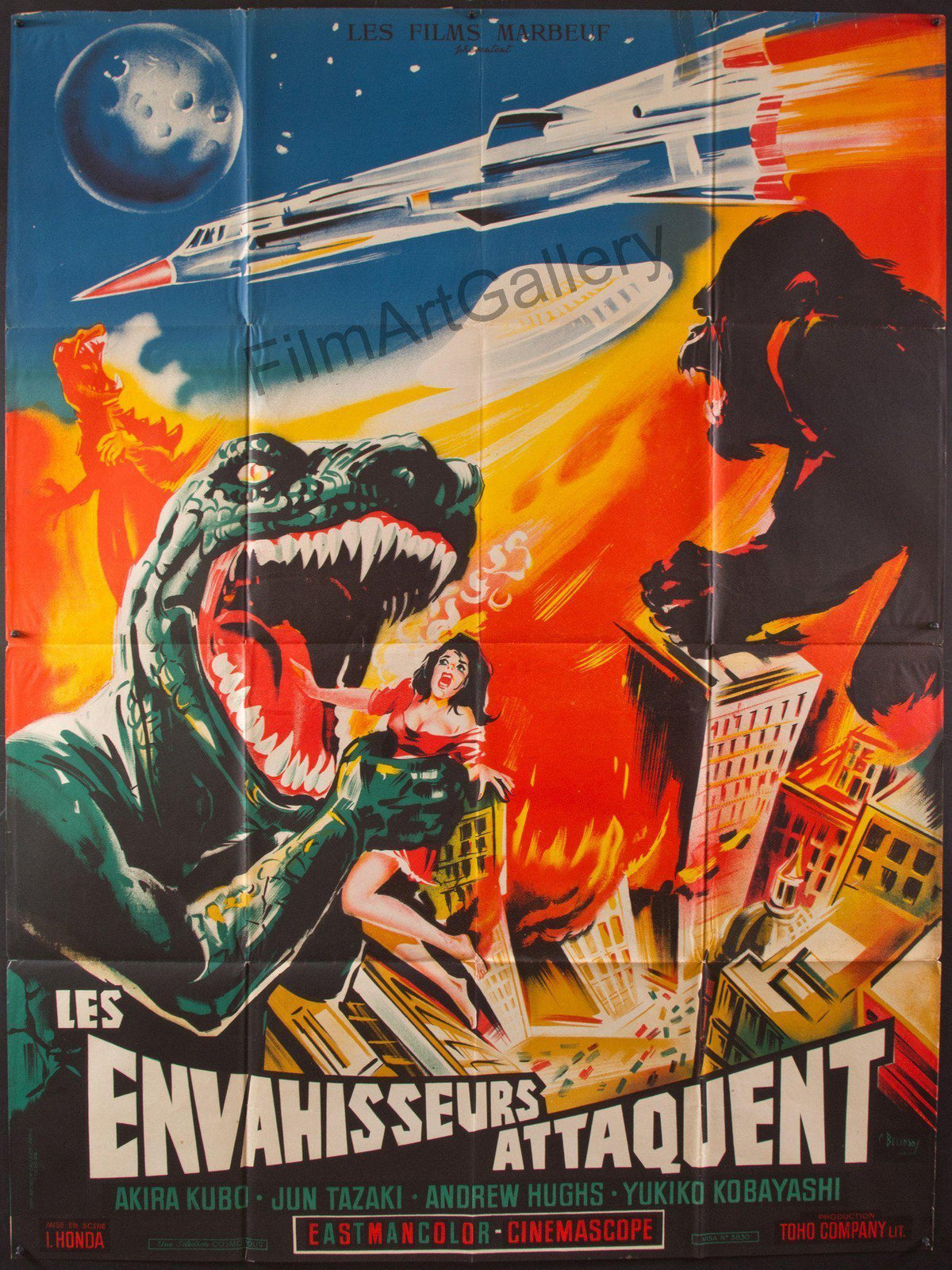 Destroy All Monsters French 1 panel (47x63) Original Vintage Movie Poster