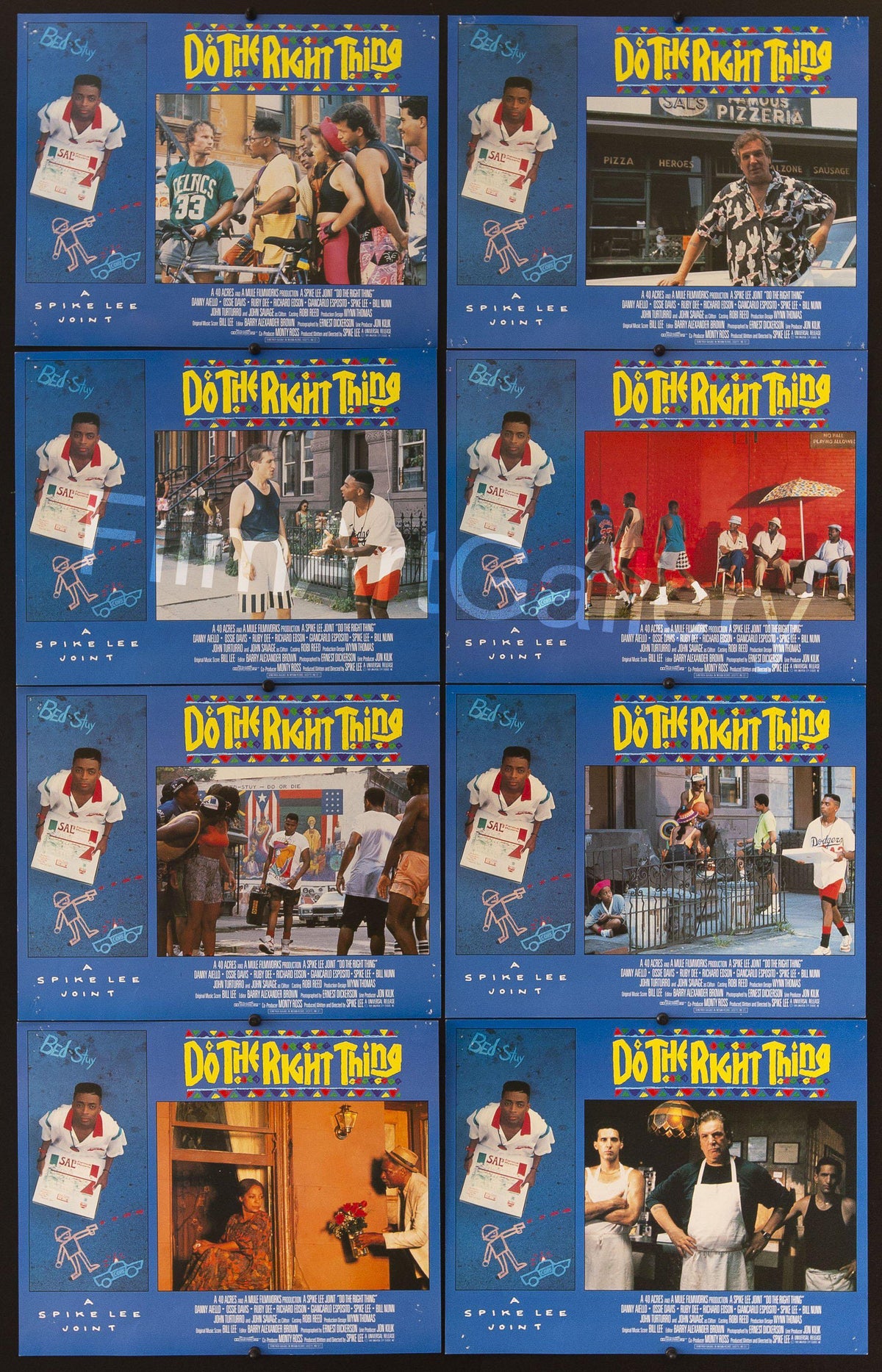 Do The Right Thing Lobby Card Set of 8 (11x14) Original Vintage Movie Poster