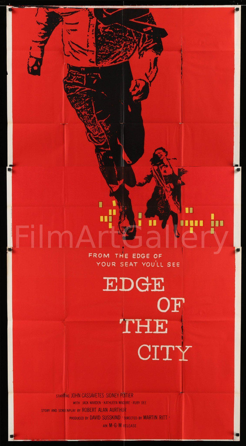 Edge of the City 3 Sheet (41x81) Original Vintage Movie Poster