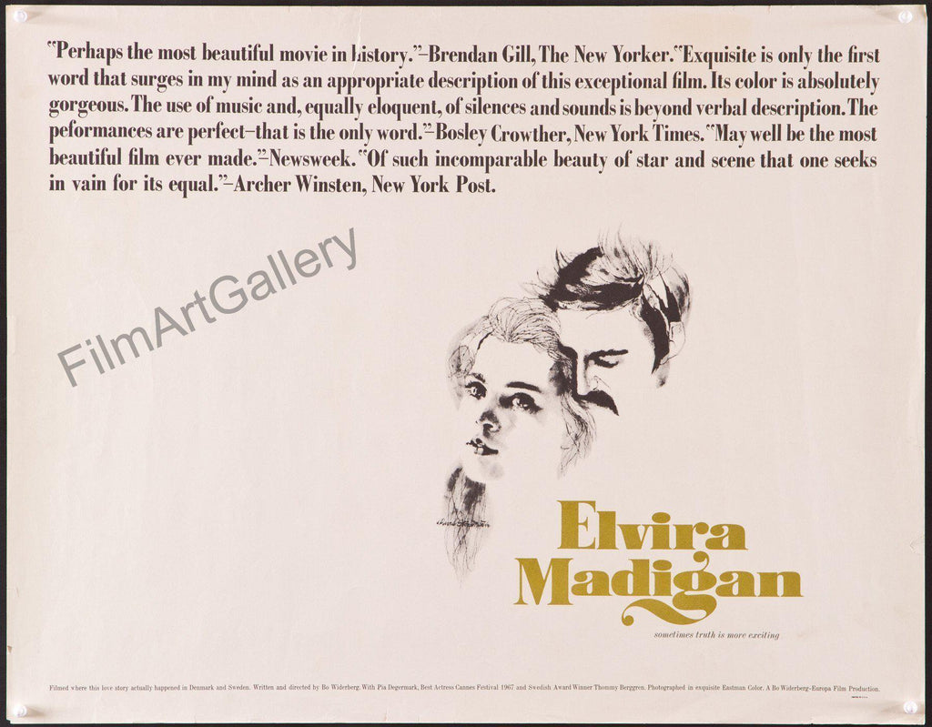 Elvira Madigan Half sheet (22x28) Original Vintage Movie Poster